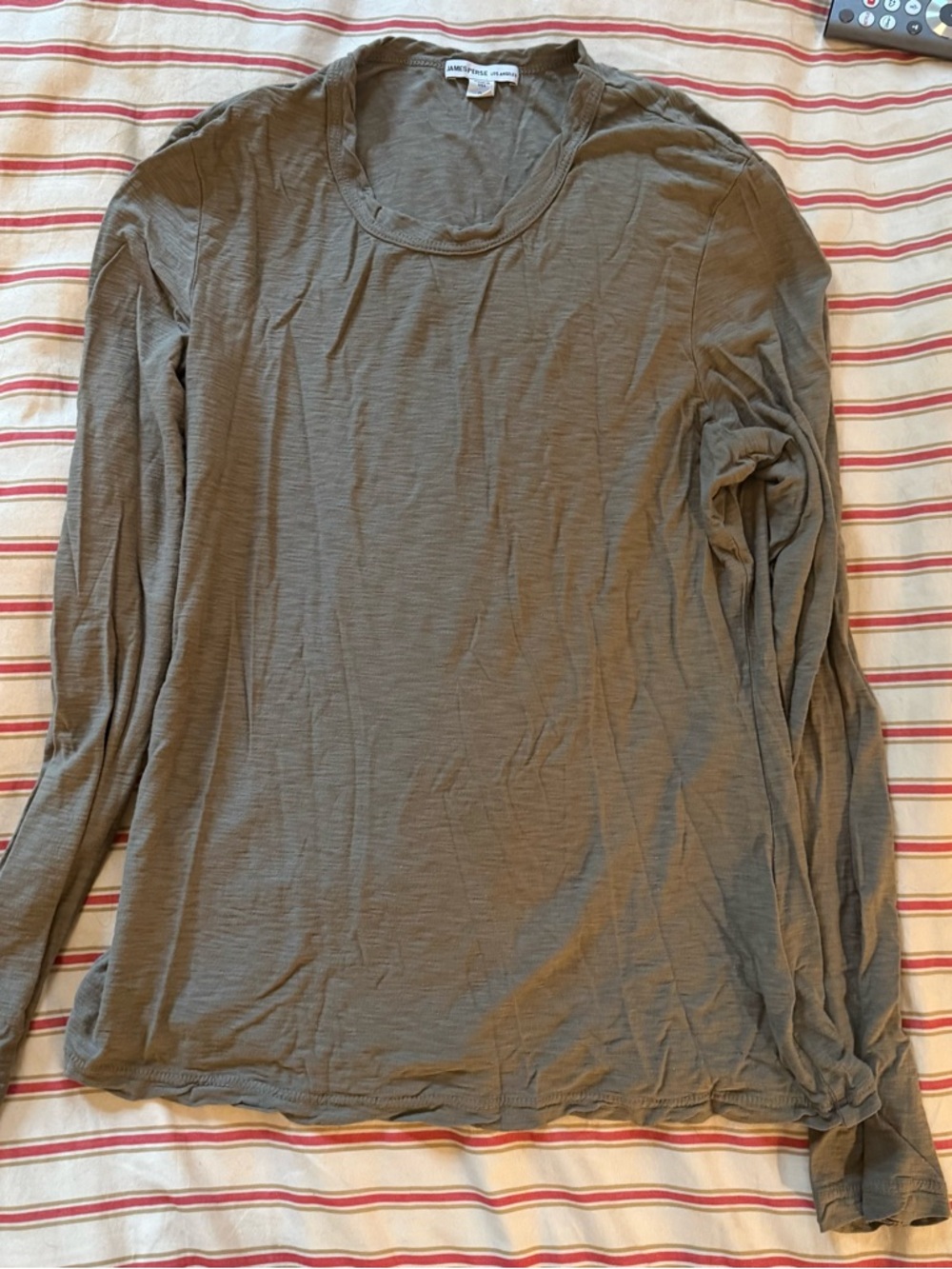 James Perse sheer slug long sleeve crew
